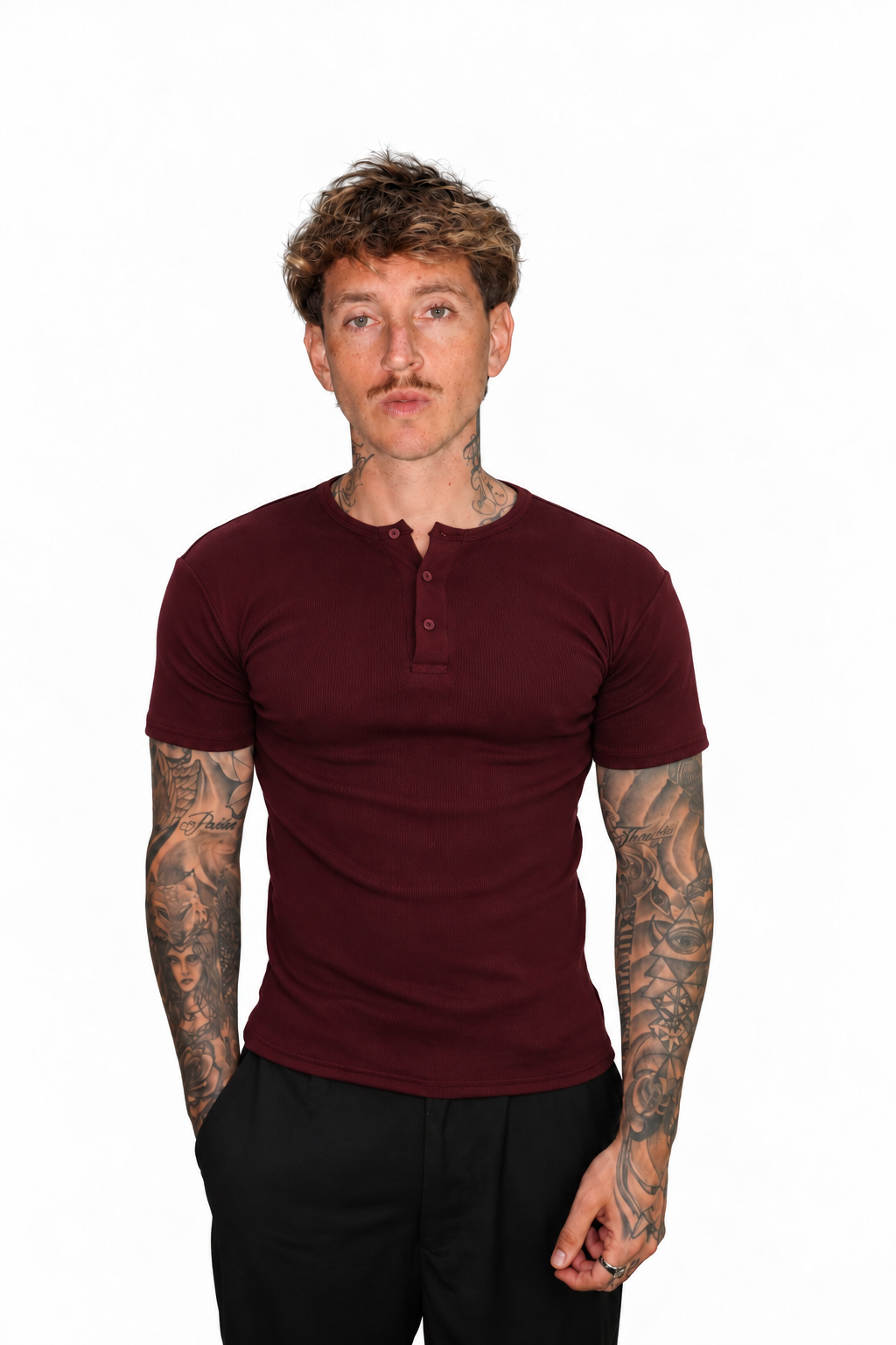 Henley Manga Corta