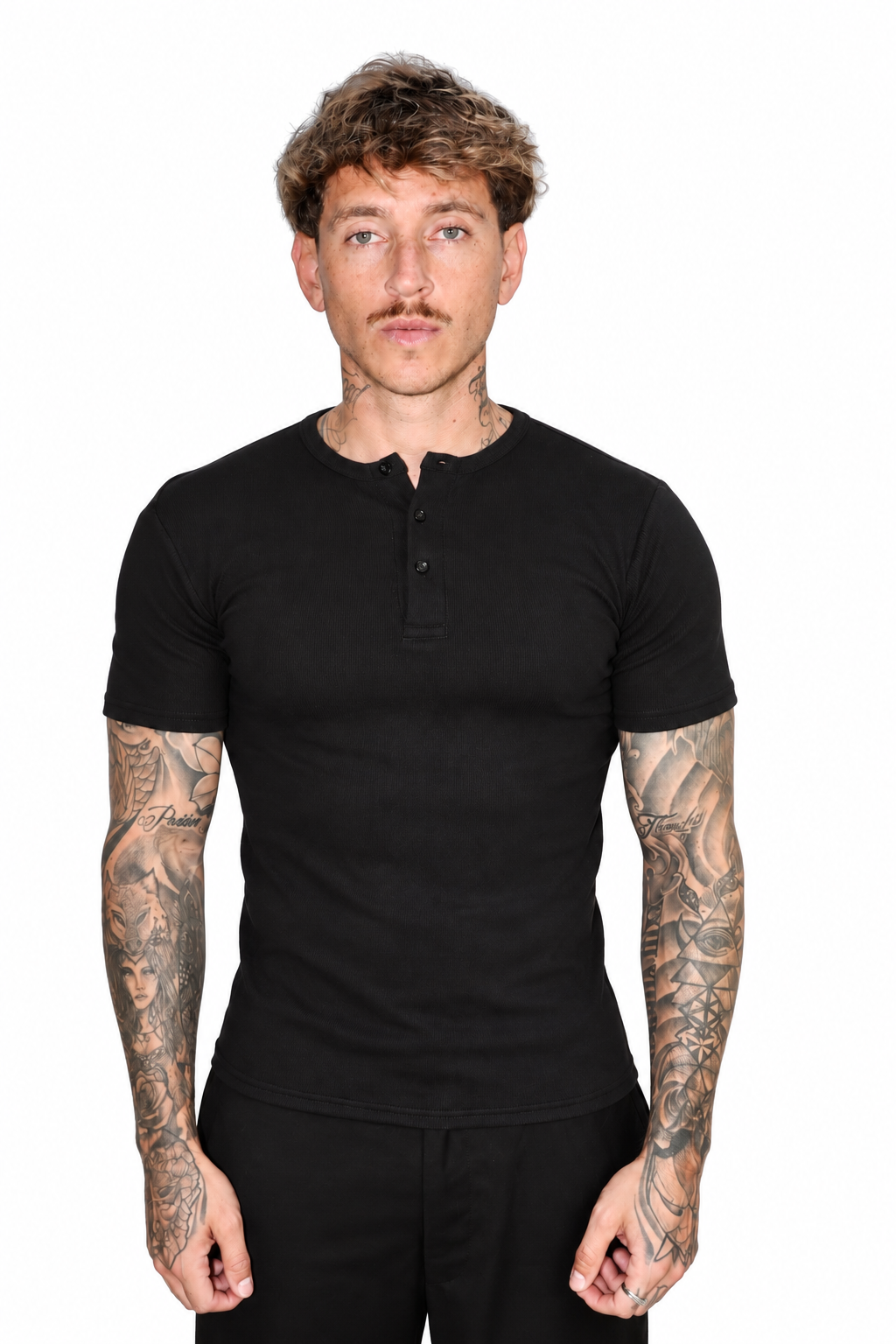 Henley Manga Corta