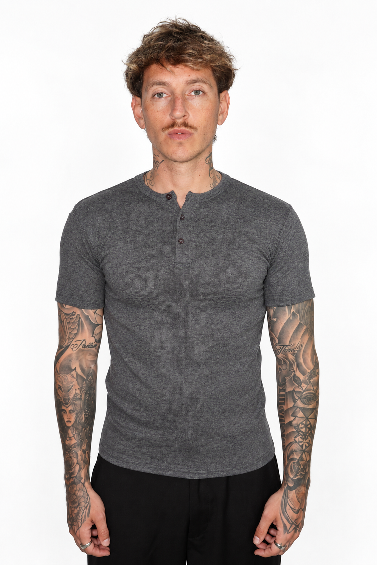 Henley Manga Corta